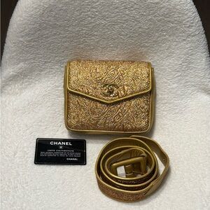 CHANEL RARE Vintage Bum Bag Nishijin-Ori Japanese Textile GHW